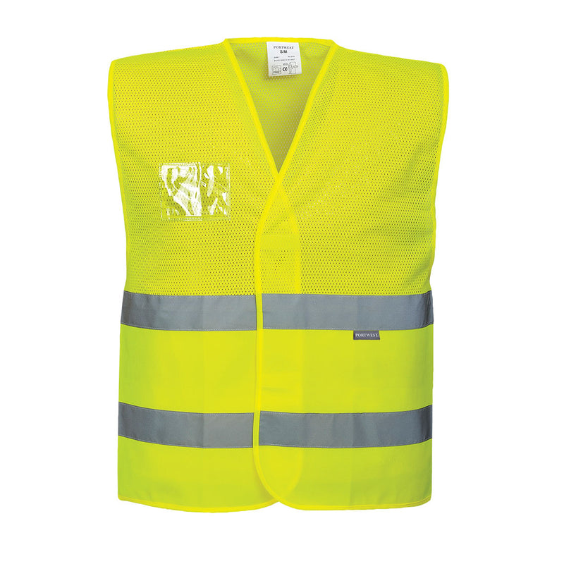 Hi-Vis Half Mesh Two Band Vest