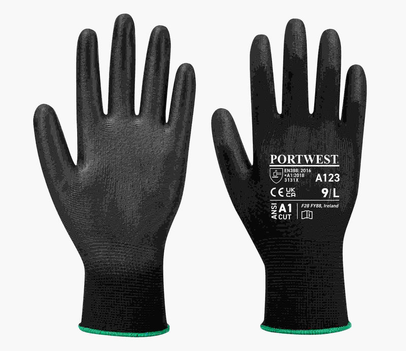 Polyester PU Palm Glove Latex Free - Full Carton (144 pairs)