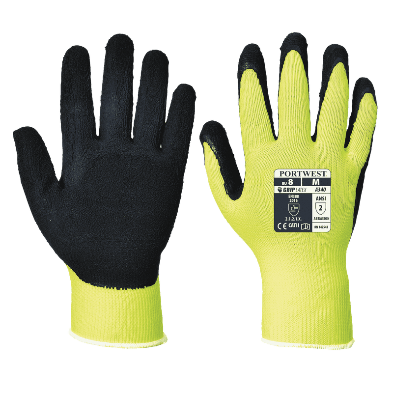 Hi-Vis Grip Glove - Latex