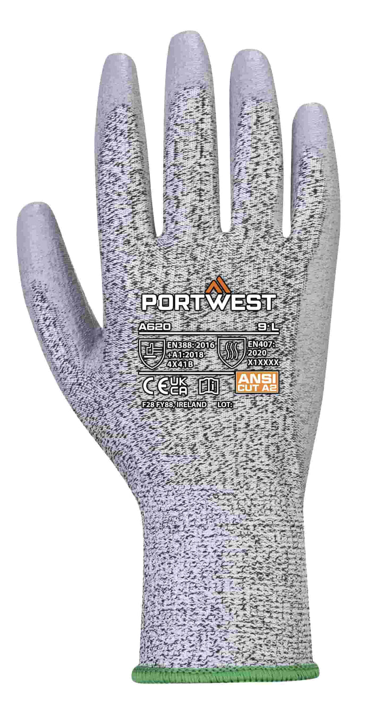 Polyester LR Cut PU Palm Glove