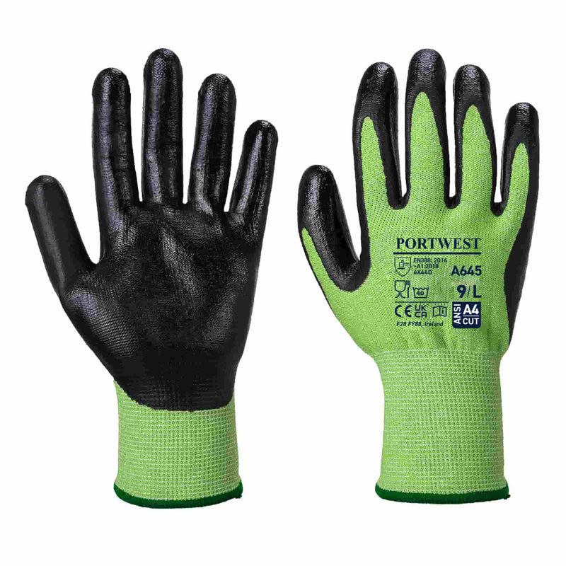 Green Cut Glove - Nitrile Foam
