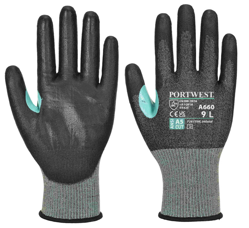 Nylon CS Cut PU Glove Steel Fibre