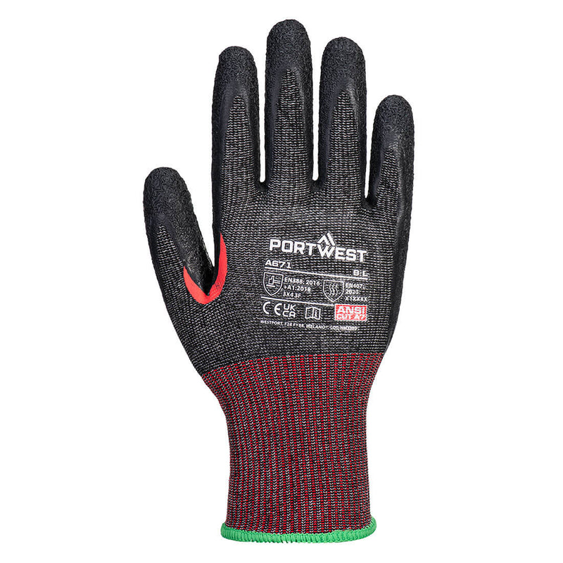 Nylon CS Cut Latex Safety Glove Black