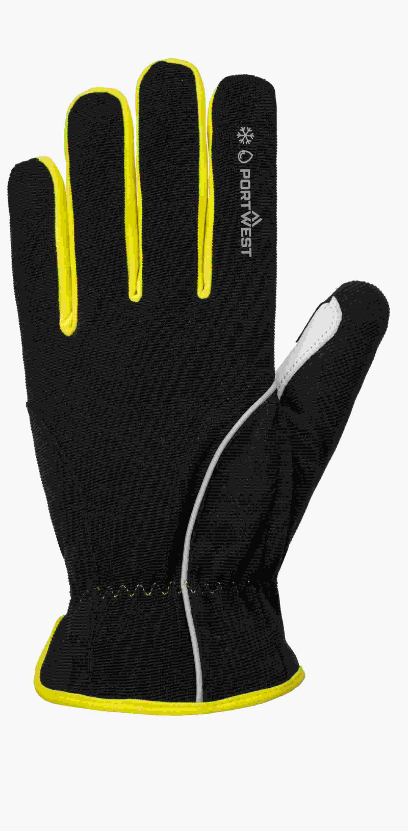 Nylon Winter Glove - Black/Yellow