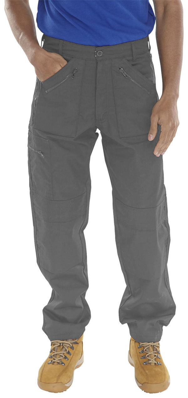 Action Work Trousers Grey 48T - Comfortable Men's Workwear Pants