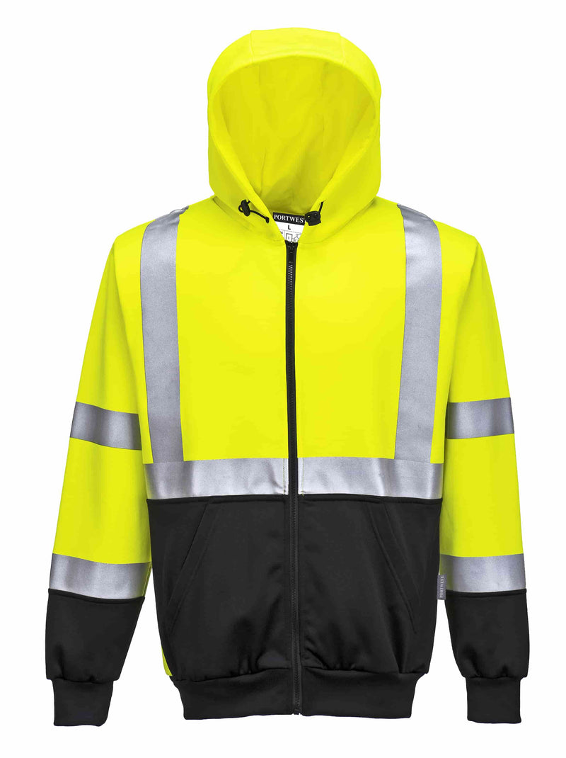 Hi-Vis Contrast Zipped Hoodie