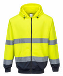 Hi-Vis Contrast Zipped Hoodie