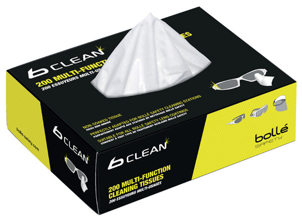 Bolle Box 200 Tissues - Gentle Eyewear Cleaning Wipes