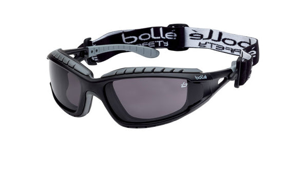 Bolle Tracker Platinum Smoke Safety Glasses - Enhanced UV Protection and Anti-Fog Lens