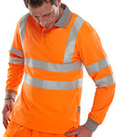 4XL BSEEN Long Sleeve Polo Shirt - High-Visibility Reflective Safety Workwear