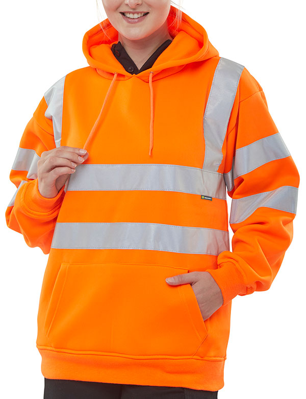 4XL Hoody Pull-On Sweatshirt in H/V Orange - Stylish Comfort for Every Body