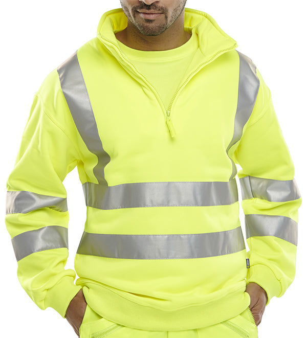 Medium Size Zip-Up Sweatshirt in Safety Yellow Style and Visibility Combined