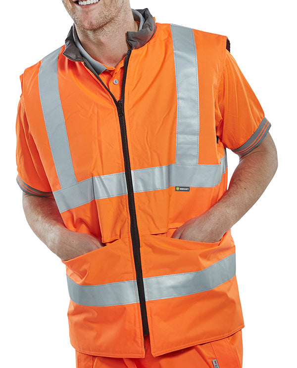 High-Visibility ENG Orange Bodywarmer Small Size - Stay Warm and Safe
