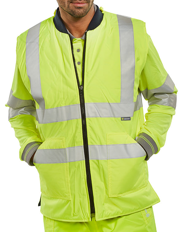 High-Visibility ENG Safety Yellow Bodywarmer Medium Size - Durable and Warm Safety Vest