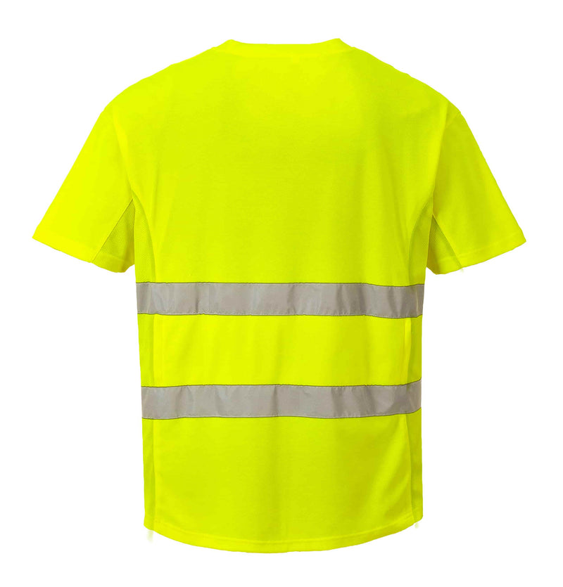 Hi-Vis Cotton Comfort Fabric Mesh Insert T-Shirt S/S