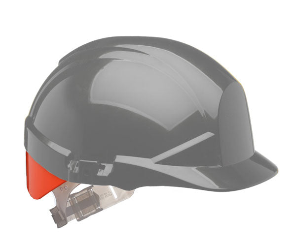 Reflex Grey Slip Ratchet Helmet with Bright Orange Flash - Enhanced Visibility Safety Gear