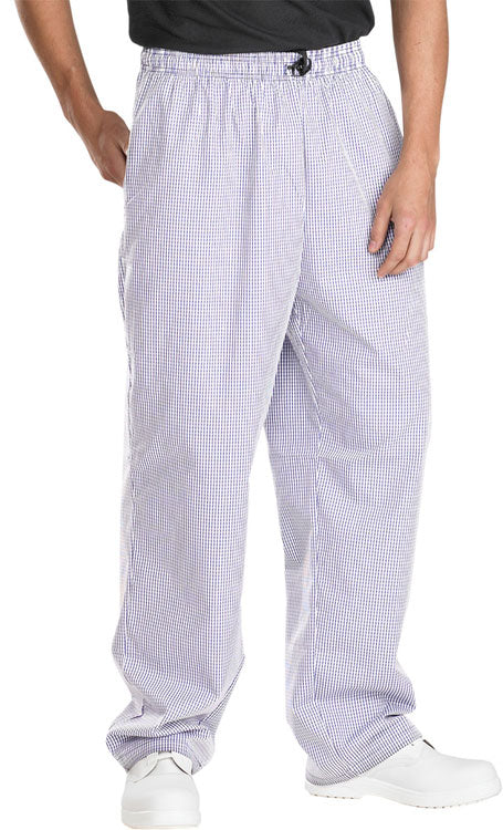 Chef's Small Check Non-Woven Large Trousers - Elasticated Waist