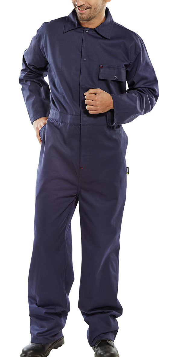 C/D Boilersuit Navy 48 - Robust Navy Blue Work Coverall for Mechanics and Industrial Use