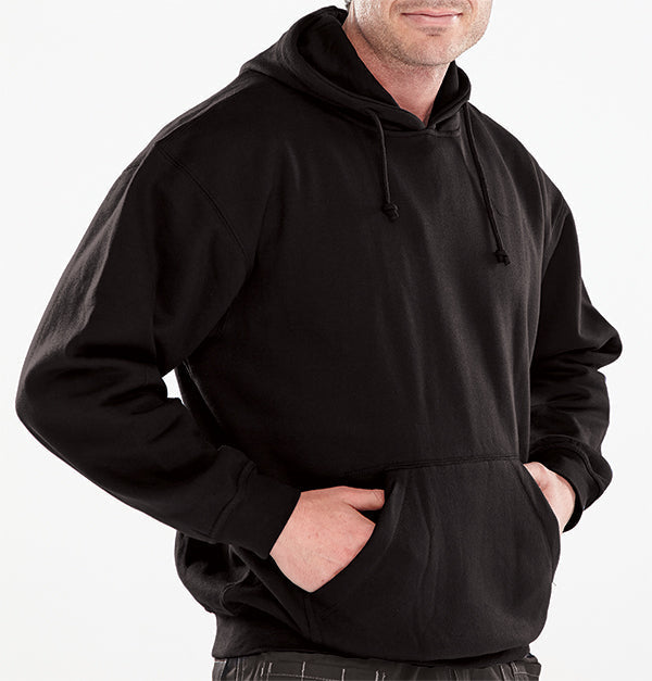 Comfortable P/C Hooded Sweatshirt Black Large - Premium Cotton Blend