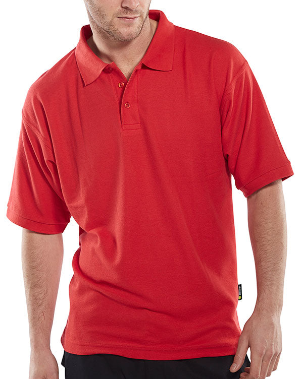 Click PK Shirt Red - Durable Polyester Cotton Medium Size Work Shirt