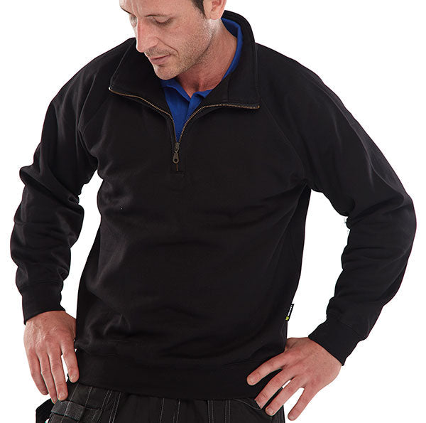 Quarter Zip Full Sleeve Shirt Black XXL - Moisture-Wicking Fabric