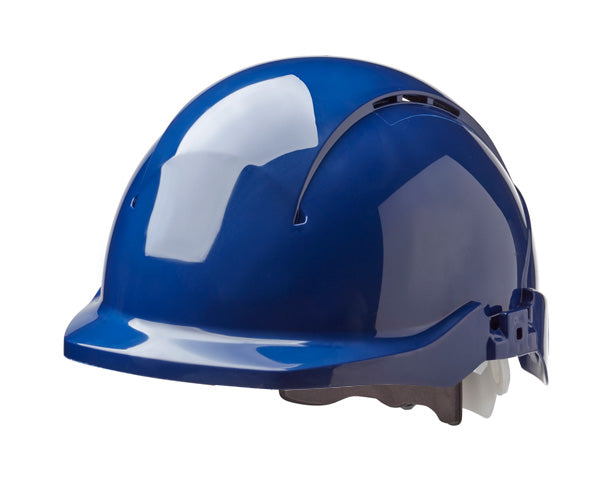 Concept Core Reduced Peak Safety Helmet Blue - Lightweight Hard Hat with Adjustable Headband