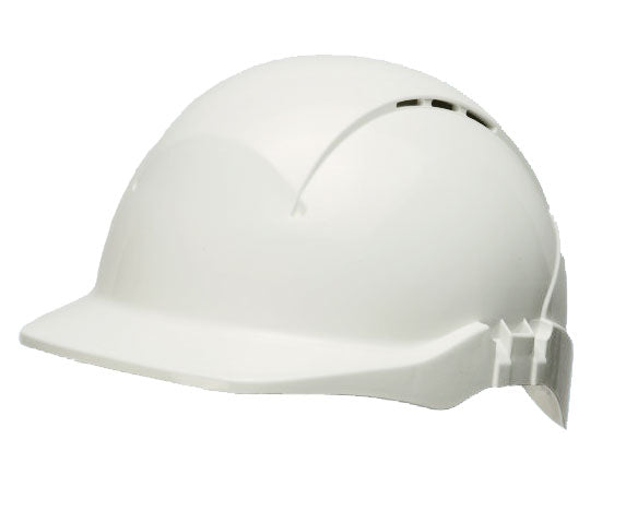 Concept R/Peak Vented Safety Helmet White - Lightweight Hard Hat with Adjustable Ventilation for Enhanced Comfort