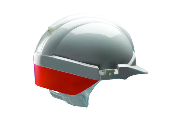 Reflex White Safety Helmet with Orange Rear Flash - High-Visibility Head Protection Gear