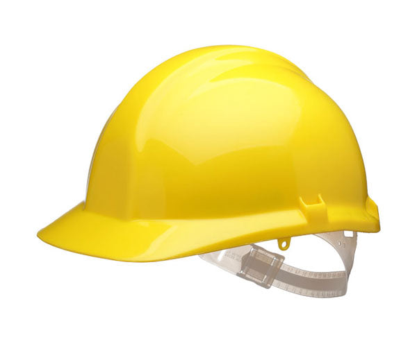 1125 Safety Helmet Yellow - High-Visibility Hard Hat with Adjustable Chin Strap