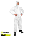 LAMINATED TYPE 5/6 DISPOSABLE COVERALL WHITE XL