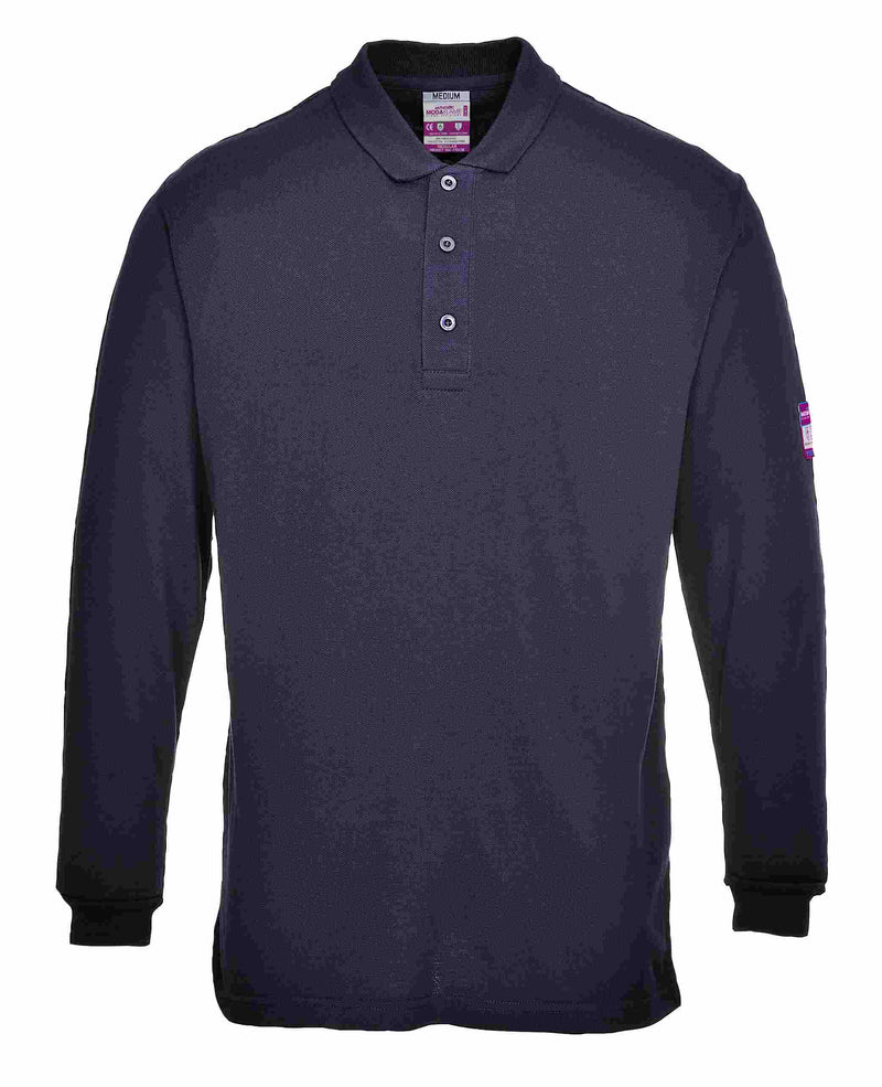 Flame Resistant Anti-Static Long Sleeve Polo Shirt