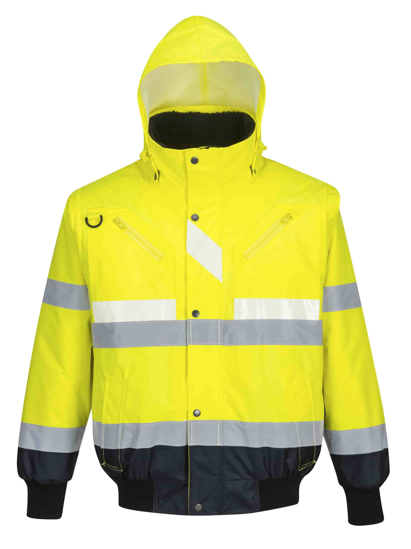 Glowtex Hi-Vis 3-in-1 Contrast Bomber Jacket