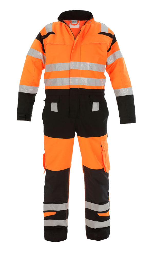 HOVE HIVIS TWO TONE COVERALL ORANGE/BLACK 52