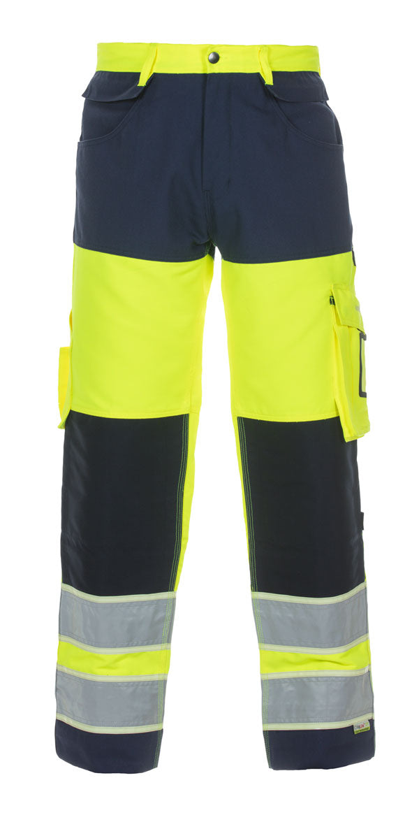 IDSTEIN Hi-Vis GID Two-Tone Trouser Yellow/Navy Size 46 - High Visibility Safety Workwear Pants