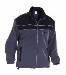 Kiel Fleece Jacket Black Grey Large - Warm Outdoor Winter Apparel