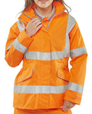 Premium Ladies Executive Hi-Vis Jacket in Orange, Size XXL/18 - Safety & Style Merge