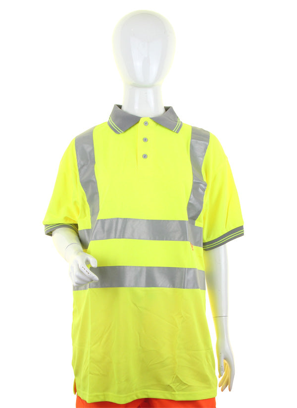 Women's High Visibility Short Sleeve Polo Shirt - Large Size