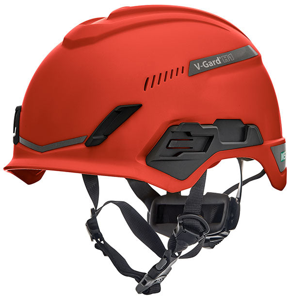 V-Gard H1 Tri-Vented Red Helmet - Advanced Safety and Ventilation for Industrial Use