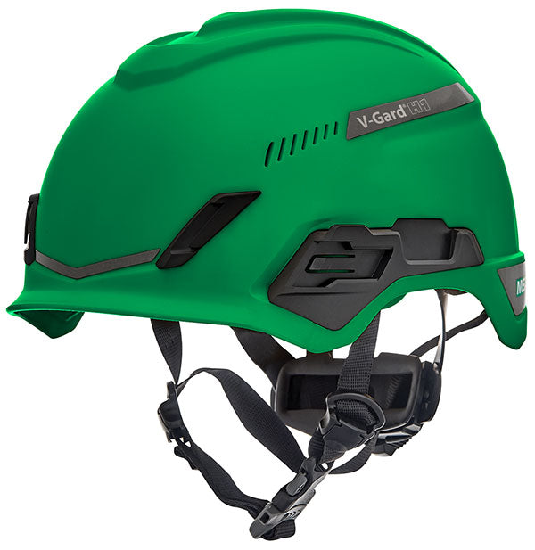 V-Gard H1 Tri-Vented Helmet Green - Premium Safety Headgear with Ventilation