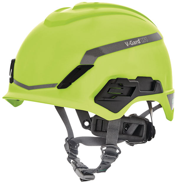 V-Gard H1 Non-Vented Helmet - Hi-Vis Lime Green Safety Hard Hat for Protection