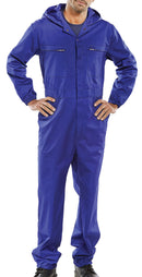 Click PC Boiler Suit with Hood Royal Blue Size 40 - Durable Protective Workwear