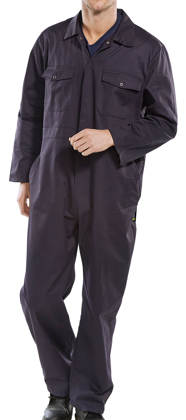 Click PC Boiler Suit Navy Blue Size 44 - Durable Protective Workwear