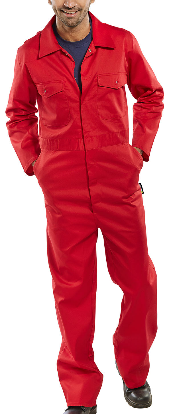 Click PC Boiler Suit Red Size 38 - Workwear Coverall for Industrial Safety