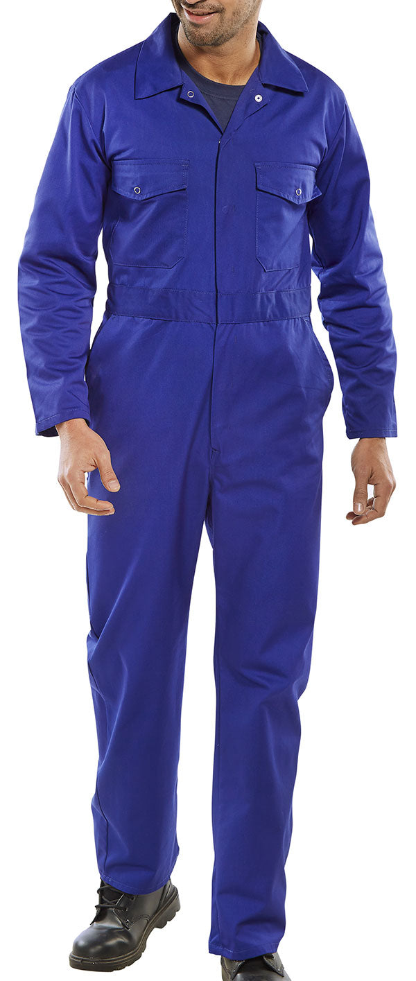 Click PC Boiler Suit Royal Blue Size 50 - Heavy-Duty Work Coverall for Industrial Use