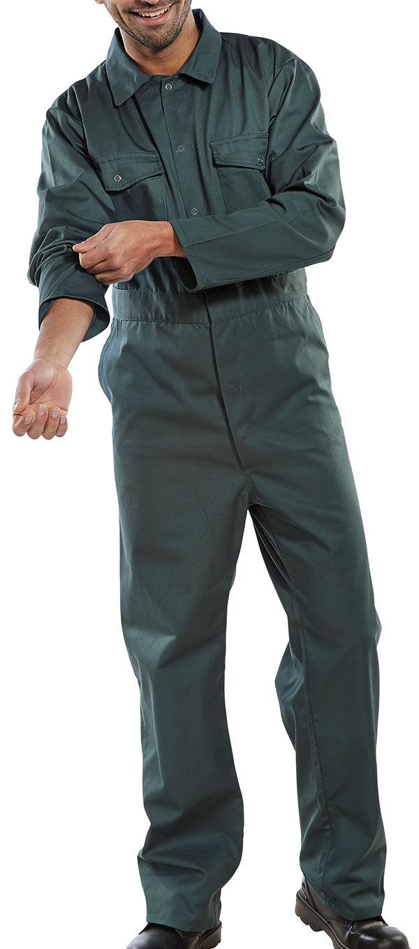 Click PC B/Suit Spruce 48 - Robust Spruce Green Work Coverall for Maximum Comfort and Safety