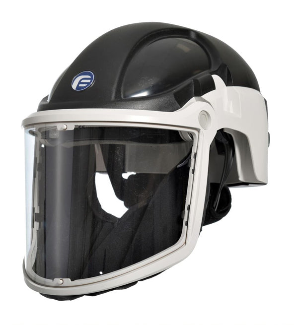 Black Hard Hat with Papr Clear Visor P3 for Optimal Safety and Visibility