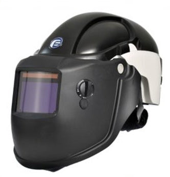 Black Hard Hat with Papr Welding Visor P3 for Enhanced Respiratory Protection