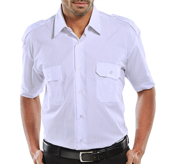 Professional Pilot Shirt Short Sleeve White Size 18 - Aviation Uniform Top