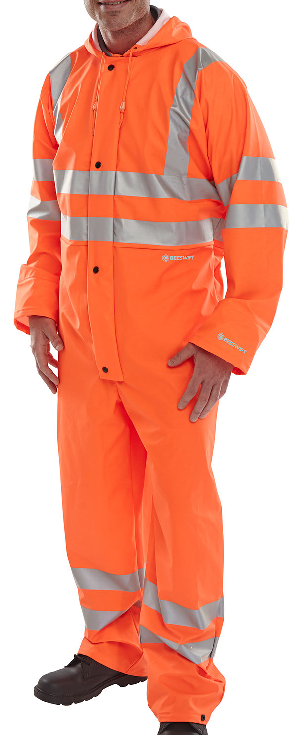 BSEEN PU Coverall - Large High Visibility Safety Workwear for Enhanced Protection