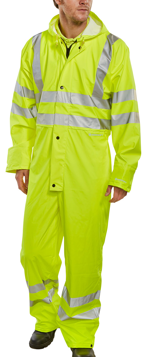 BSEEN PU Coverall SY 4XL High Visibility Safety Workwear for Maximum Protection and Comfort